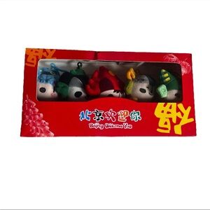 NEW 2008 Summer Beijing China Olympics Mascots Plush Keychains Set Collectible